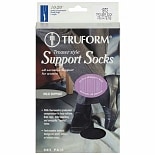 Truform Women's Trouser Style Mild (10-20mm) Support Socks with Knit Rib Pattern, Small Small