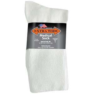 Extra Wide Medical Socks Mens White image