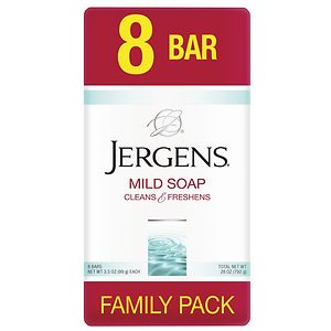 Jergens Mild Soap Bars 8 Pack 3.5 oz White image