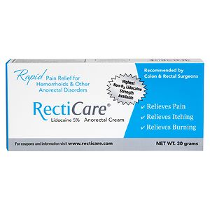 RectiCare Lidocaine 5% Anorectal Cream image
