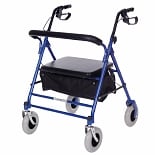 Heavy Duty Four Wheel WalkerBlue wag-Heavy Duty Four Wheel WalkerBlue
