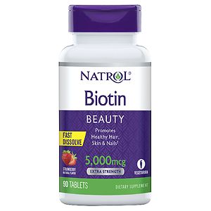 Natrol Biotin 5000mcg Fast Dissolve, Tablets Strawberry image