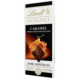 Lindt Excellence Dark Chocolate Bar Caramel with Sea Salt image