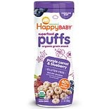 Happy Puffs Organic Puffs Finger Food for Babies Purple Carrot and Blueberry