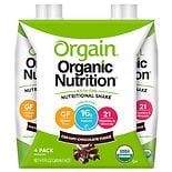 Orgain Organic Nutritional Liquid Shakes 4 Pack 11 oz Cartons Chocolate Fudge