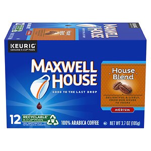 Maxwell House International Cafe Cafe Collection Ground Coffee Single Serve Cups 12 Pack House Blend,Single Cup image