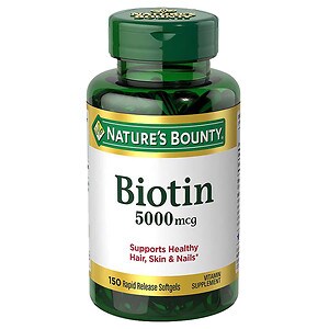 Nature's Bounty Biotin 5000 mcg Dietary Supplement Softgels Value Size image