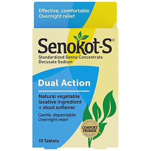 Senokot S Natural Vegetable Laxative plus Stool Softener Tablets image
