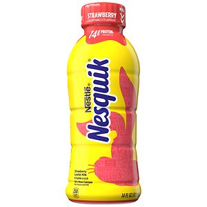 Nestle Nesquik Lowfat Milk 14 oz Bottle Strawberry image