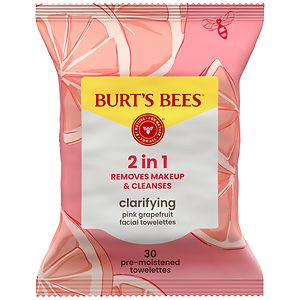 Burt's Bees Facial Cleansing Towelettes Pink Grapefruit image
