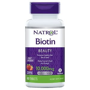 Natrol Biotin 10,000 mcg Fast Dissolve, Tablets Strawberry image