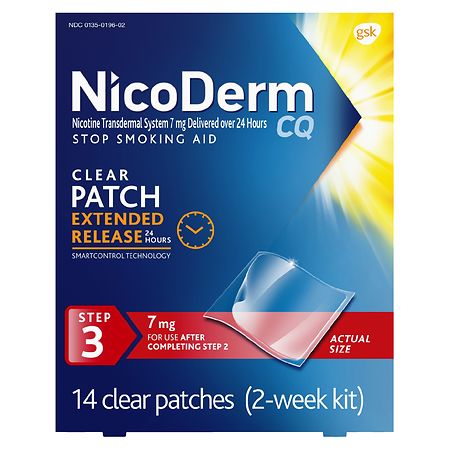 Nicoderm CQ Smoking Cessation Aid, Step 3 7mg - 14 ea