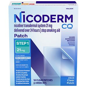 NicoDerm CQ Smoking Cessation Aid, Clear Patch, Step 1