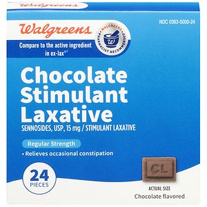  Walgreens Regular Strength Laxative Tablets Chocolate 
