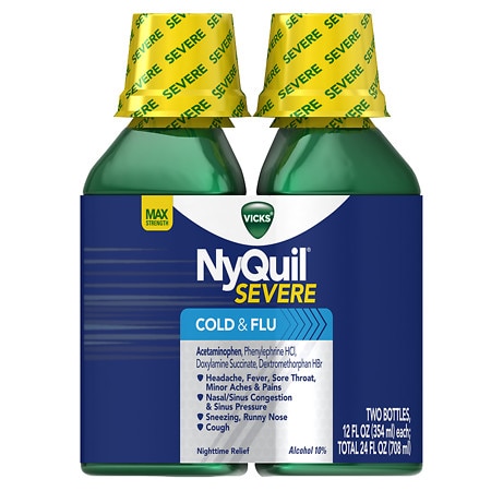 UPC 323900019584 product image for Vicks Nyquil Severe Cold & Flu Relief Liquid Original,2-12oz Bottles | upcitemdb.com