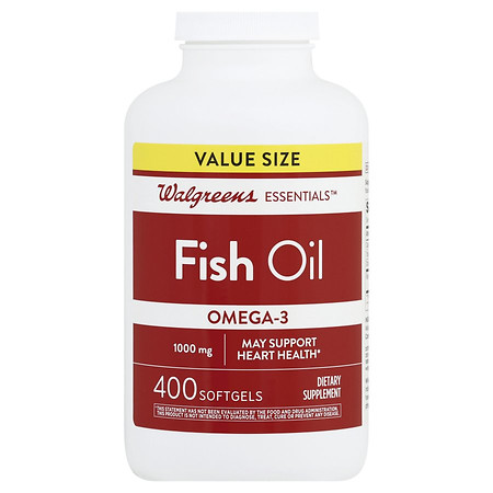 Walgreens Omega -3 Fish Oil 1000mg, Softgels