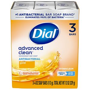 Dial Antibacterial Deodorant Soap 4oz Bars, Gold