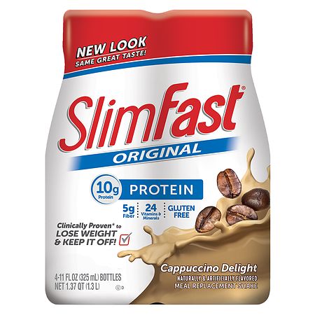 UPC 008346740055 product image for Slim-Fast Ready to Drink Meal Replacement Shake Cappuccino Delight,4 pk | upcitemdb.com