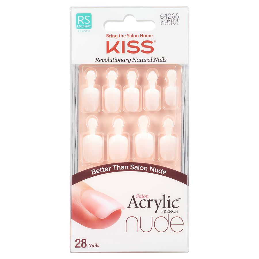 Shop KISS 28-Piece Salon Acrylic French False Nails Nude 
