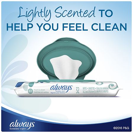 wipes always feminine soft pack blossom spring
