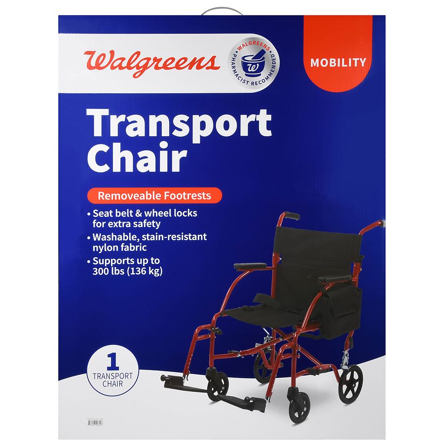 Walgreens Ultra Light Weight Transport Chair 19 Red Walgreens