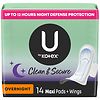 Kotex Natural Balance Overnight Maxi Pads with WingsHeavy, 14 ea