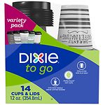Dixie PerfecTouch Grab 'N Go Paper Cups & Lids, 12 oz (355ml)