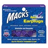 AquaBlock Earplugs, 2 PairsPurple wag-AquaBlock Earplugs, 2 PairsPurple