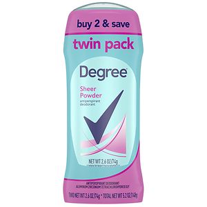 Degree Women Body Responsive Antiperspirant & Deodorant Invisible Solid, Twin Pack, Sheer Powder