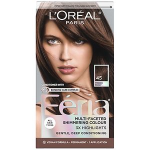 L'Oreal Feria Multi-Faceted Shimmering Colour 3x Highlights, Permanent, French Roast 45