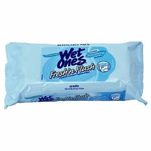 Wet Ones Flushables, Personal Cleansing Wipes, with Aloe, Vitamin E & Witch Hazel, Refill