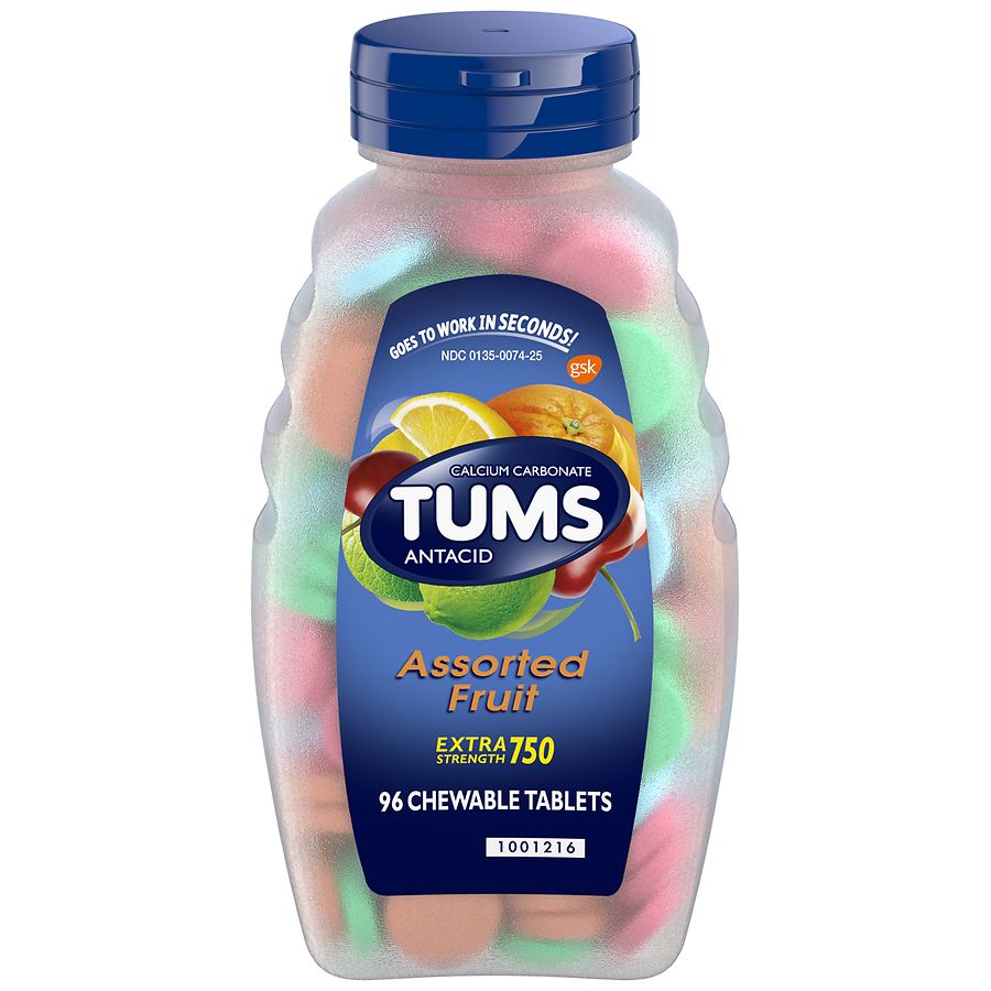 tums extra strength 750 antacid/calcium supplement chewable tablets