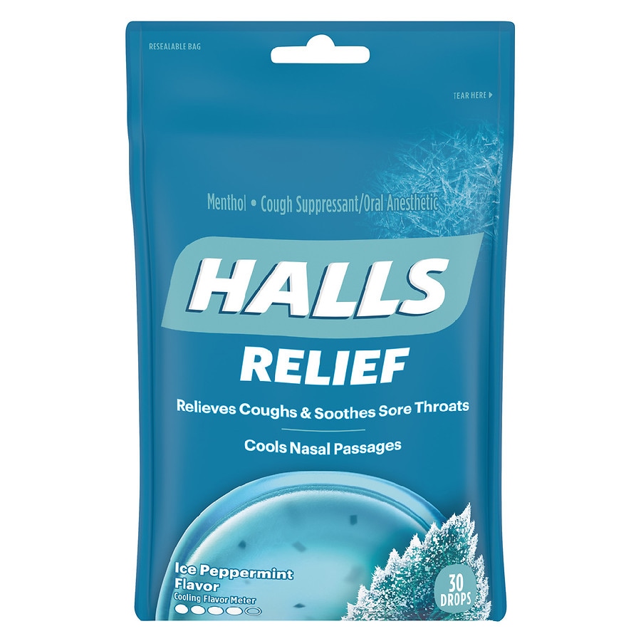 Halls Ice Peppermint Bag