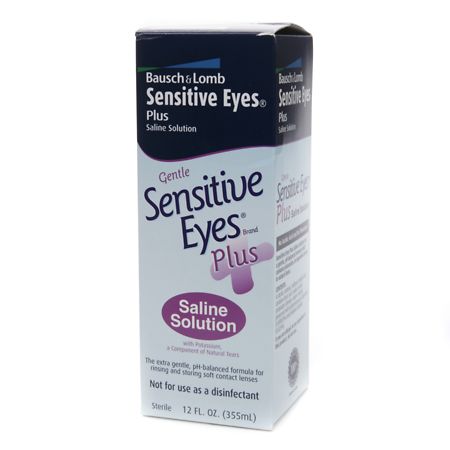 Sensitive Eyes Plus Saline Solution For Soft Contact Lenses, With Potassium - 12 fl oz