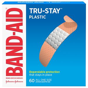 Band-Aid Plastic Brand Adhesive Bandages Strips All One Size