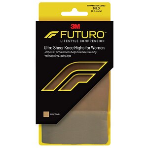 FUTURO Energizing Ultra Sheer Knee Highs for Women, Mild Medium Nude