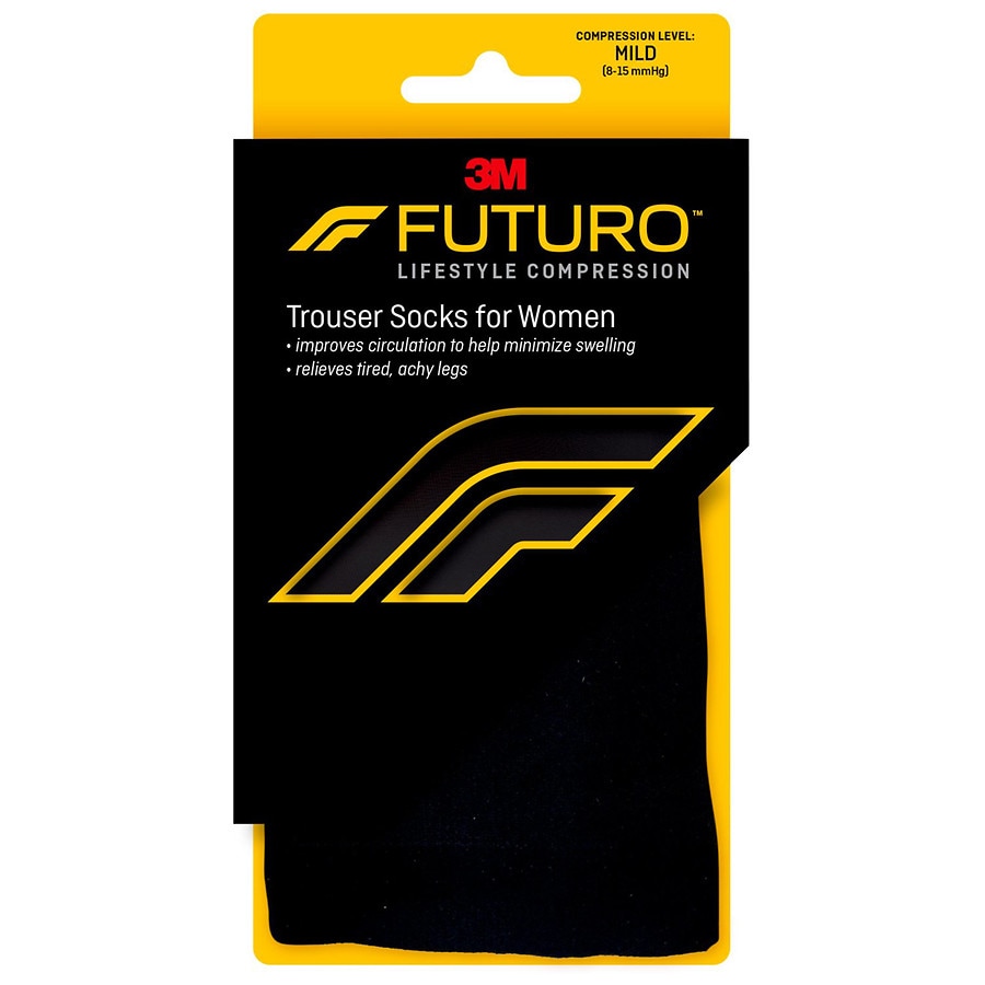 FUTURO Trouser Socks for Women - Mild Compression Black, Black