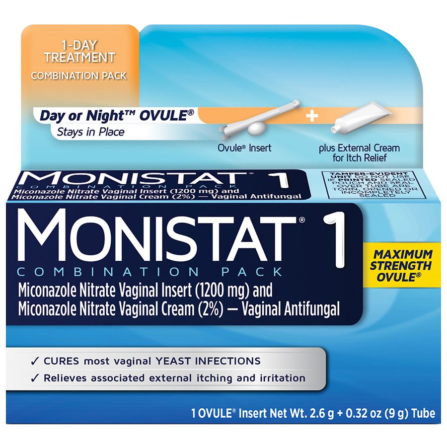 Monistat 1 Day Or Night Ovule Insert Plus External Cream Combination Pack Walgreens