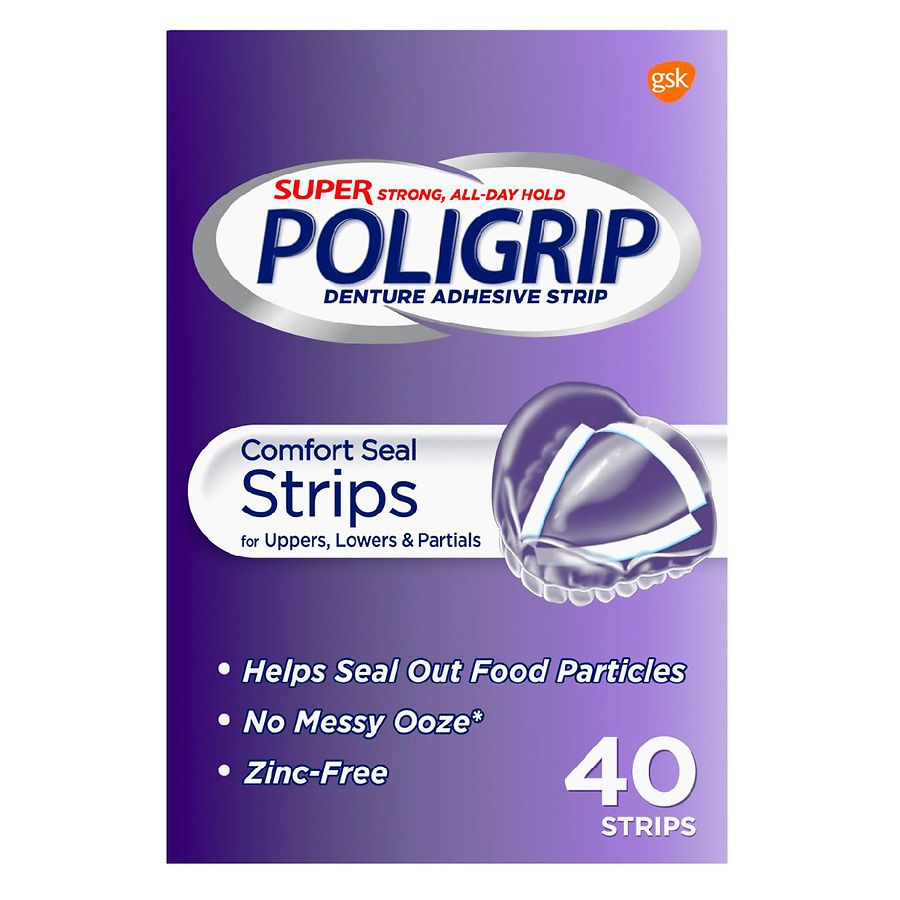 Super Poligrip Comfort Seal Denture Adhesive Strips Walgreens