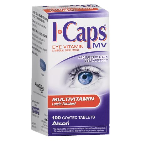 ICaps by Alcon, Lutein Enriched Multivitamin, Coated Tablets