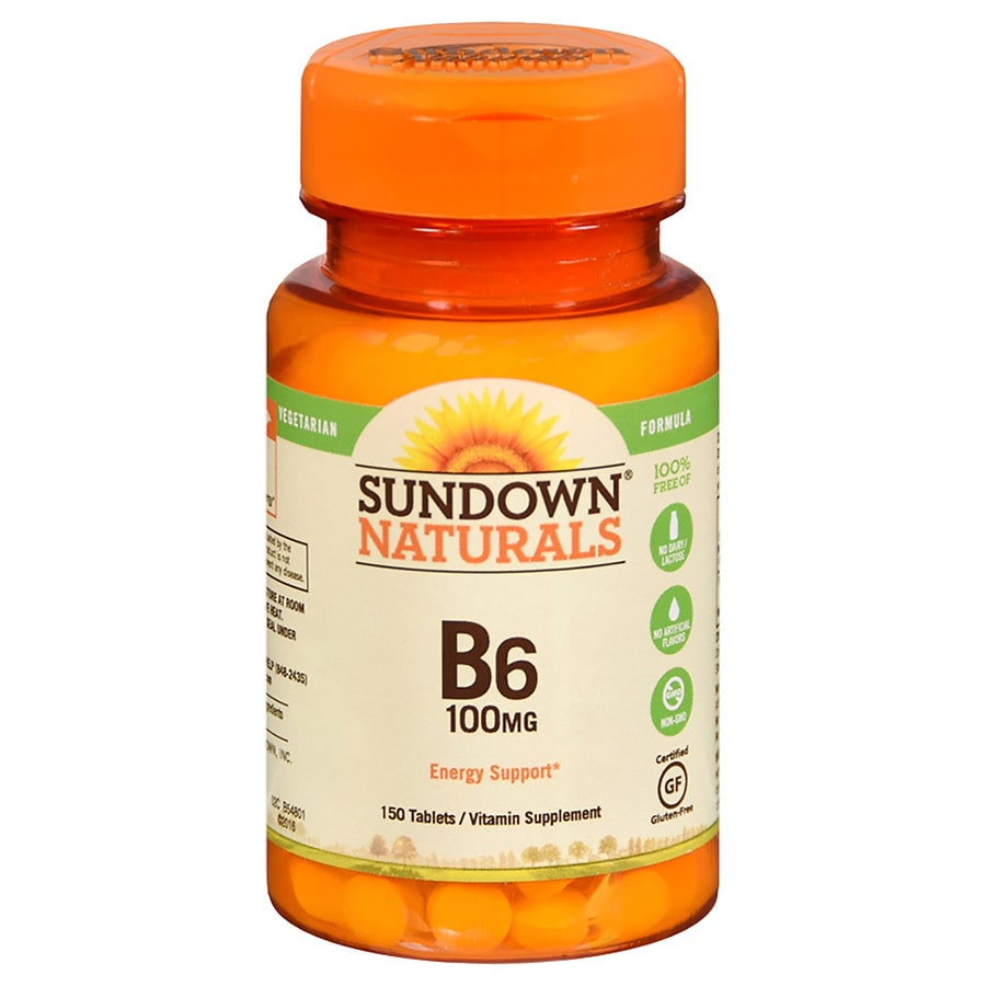  Sundown Naturals Vitamin B6, 100mg, Tablets 