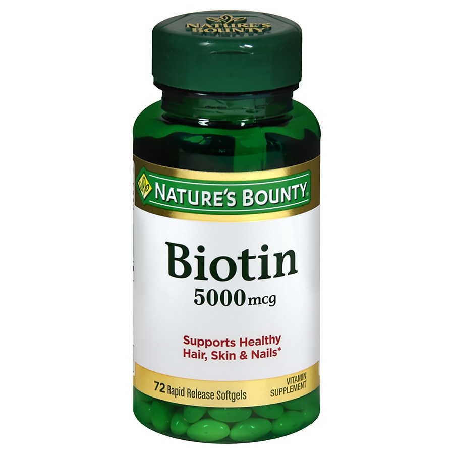 Nature's Bounty Super Potency Biotin 5000 mcg Vitamin Supplement Rapid ...