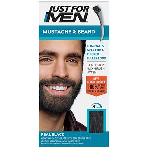 Just For Men Mustache & Beard Brush-in Color Gel Real Black M-55