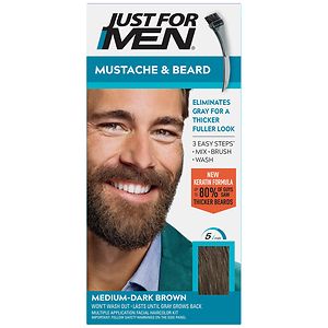 Just For Men Mustache & Beard Brush-in Hair Color Gel Medium Dark Brown M-40