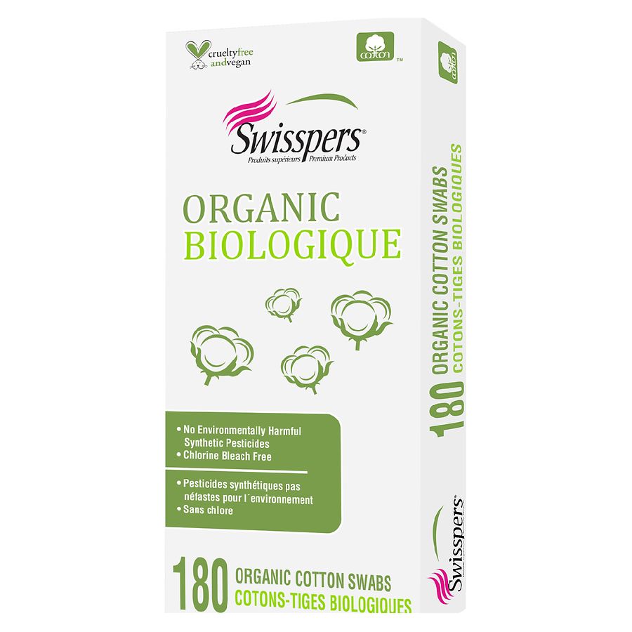 Swisspers Organic Biodegradable Cotton Swabs