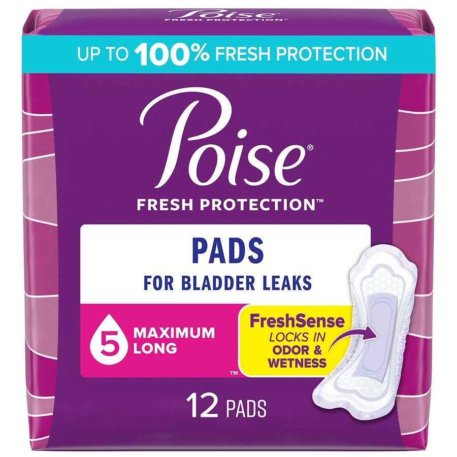 Poise Postpartum Incontinence Pads, Maximum Absorbency, Long