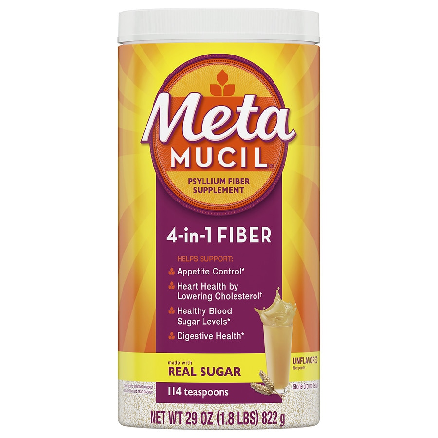  Metamucil 4-in-1 Psyllium Fiber Supplement Powder with Coarse Real Sugar Original Coarse Powder 