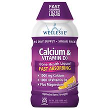 Wellesse Calcium Vitamin D3 Liquid Dietary Supplement Citrus