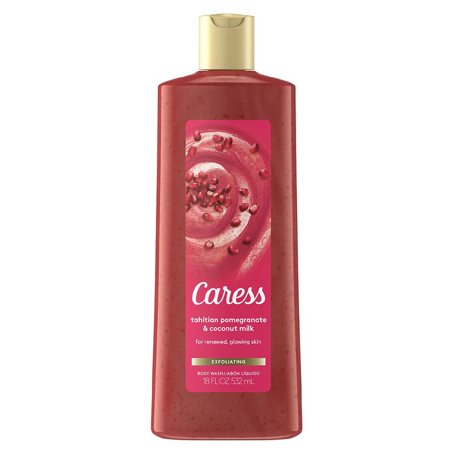 Caress Exfoliating Body Wash Tahitian Pomegranate & Coconut Milk