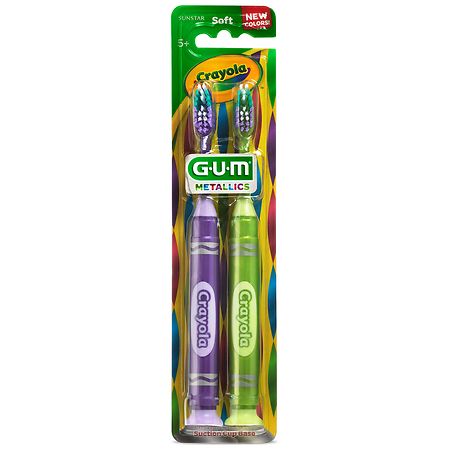 G-U-M Crayola Soft Colorful Crayola Crayon-Shaped Toothbrush - 2 ea